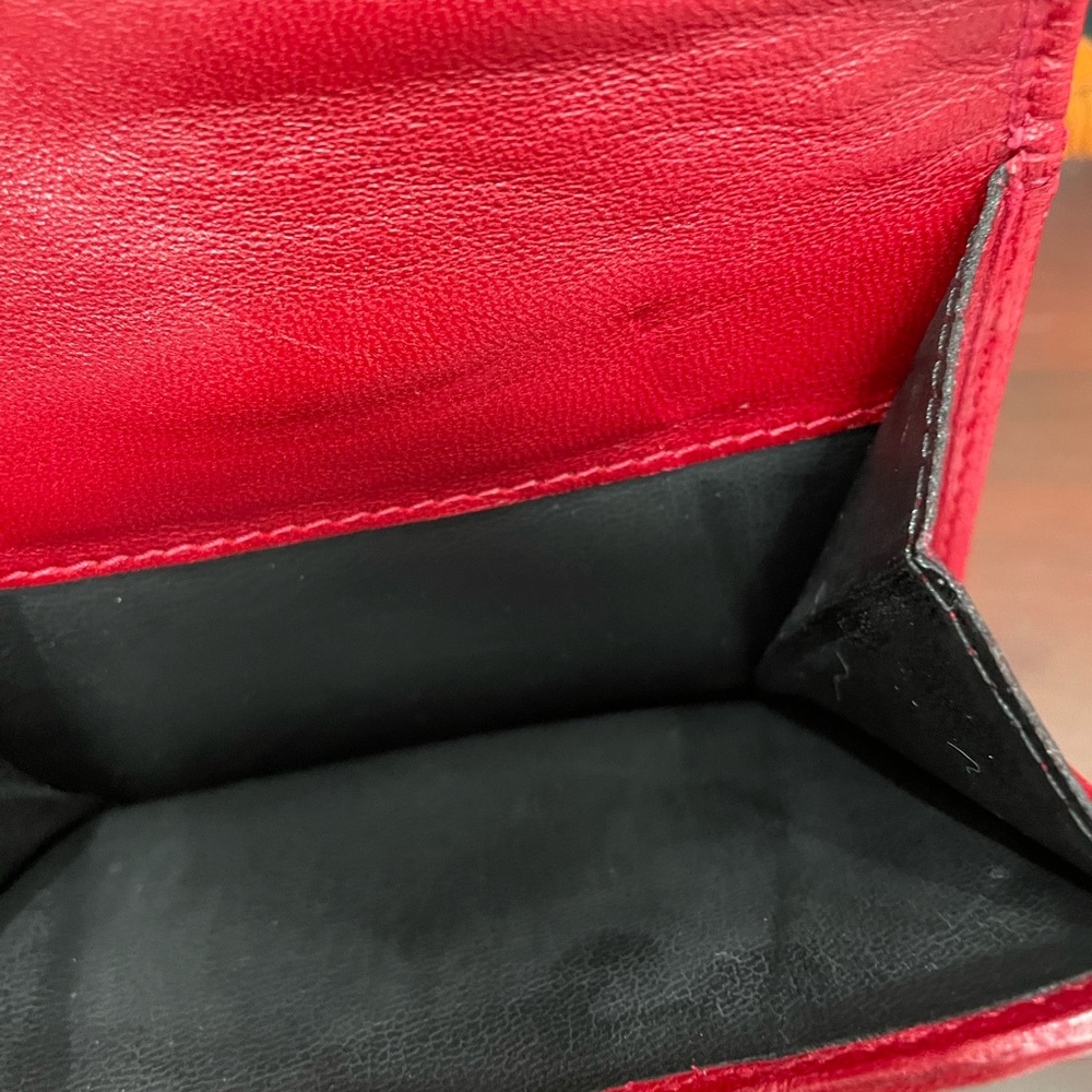 Bally Vintage Red Embossed Leather Wallet – Like New - Picture 4 of 8